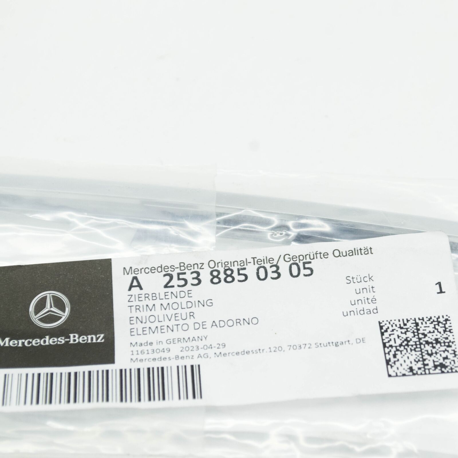 NEW MERCEDES-BENZ GLC COUPE C253 FRONT RIGHT BUMPER MOLDING A2538850305 ORIGINAL