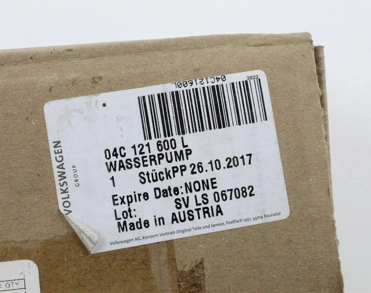 NEW VW POLO 6R, 6C ENGINE WATER PUMP 04C121600L ORIGINAL