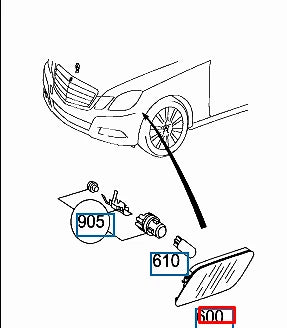 NEW MB E W212 FRONT RIGHT ADDITIONAL TURN INDICATOR A2128200021 ORIGINAL
