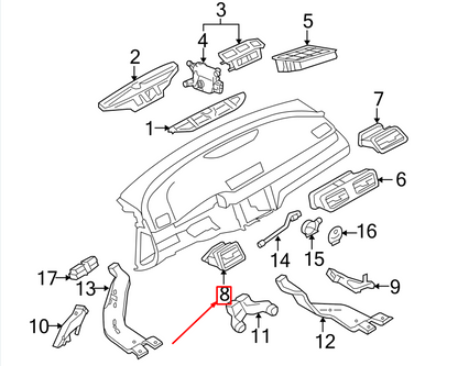 NEW VW PASSAT B6 3C FRONT LEFT DASHBOARD AIR VENT 3C1819701F1QB ORIGINAL