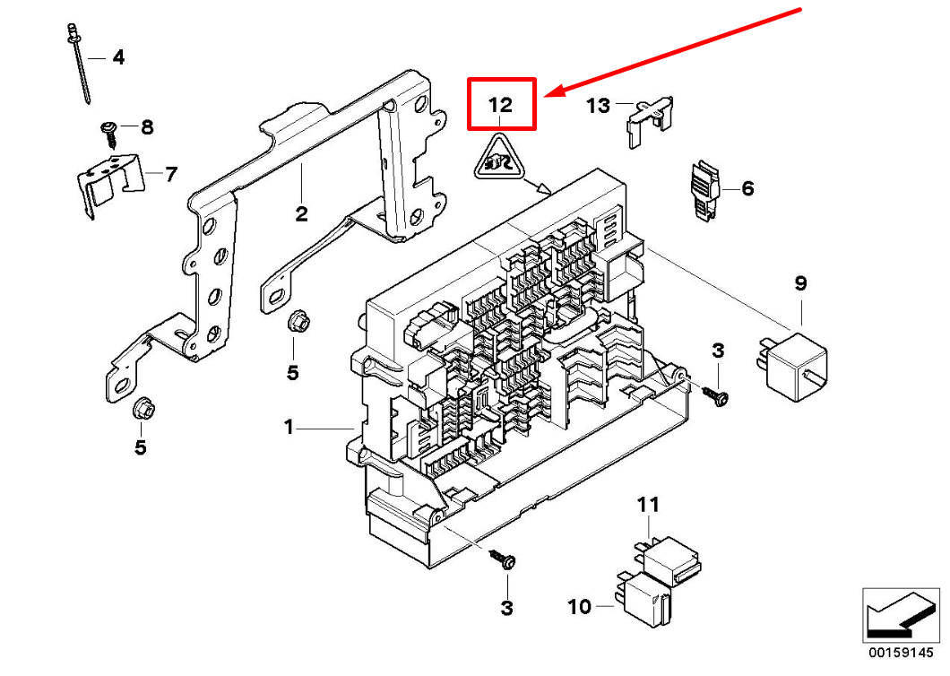 new bmw e84 front power distrib. box socket housing 61139225063 9225063 original