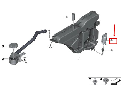 NEW BMW 3 G20 WINDSHIELD WASHER PUMP 67127298309 ORIGINAL