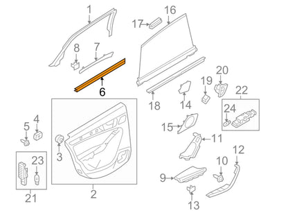 NEW AUDI A4 B8 REAR LEFT DOOR WINDOW SLOT SEAL TRIM 8K0839479C