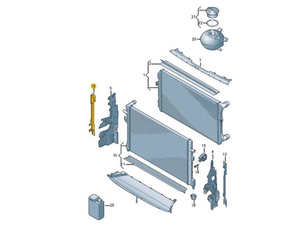 NEW VW TIGUAN AD RIGHT RADIATOR RUBBER SEALING STRIP 5NN121332A ORIGINAL
