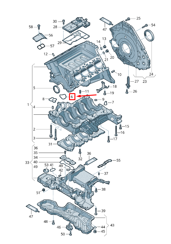 new audi rs7 sportback 4g crankshaft girdle gasket 079103121cl original