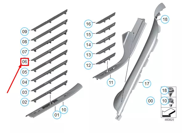 NEW BMW X5 F15 FRONT ENTRANCE M INSERT 51478055065 8055065 ORIGINAL