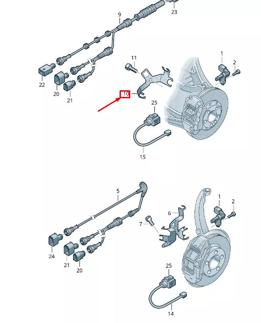 NEW VW TOUAREG 7P MK2 REAR RIGHT SPEED SENSOR WIRING HOLDER 7P0971006C