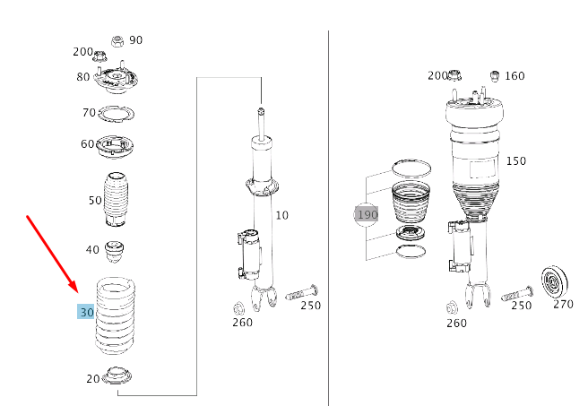new mercedes-benz cls c257 front coil spring a2133210900 original