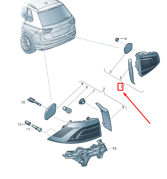 new skoda kodiaq ns rear right side tailgate taillight 565945308 original