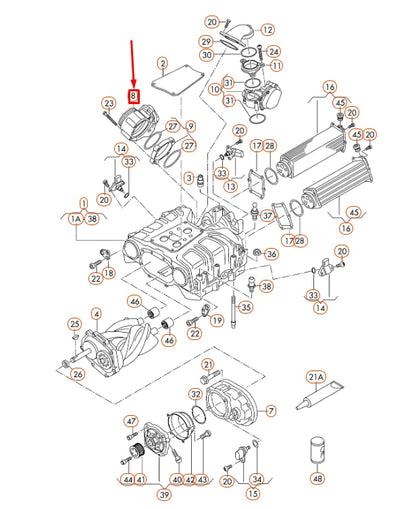 NEW AUDI A4 B8 THROTTLE VALVE ADAPTER 06E133062H ORIGINAL