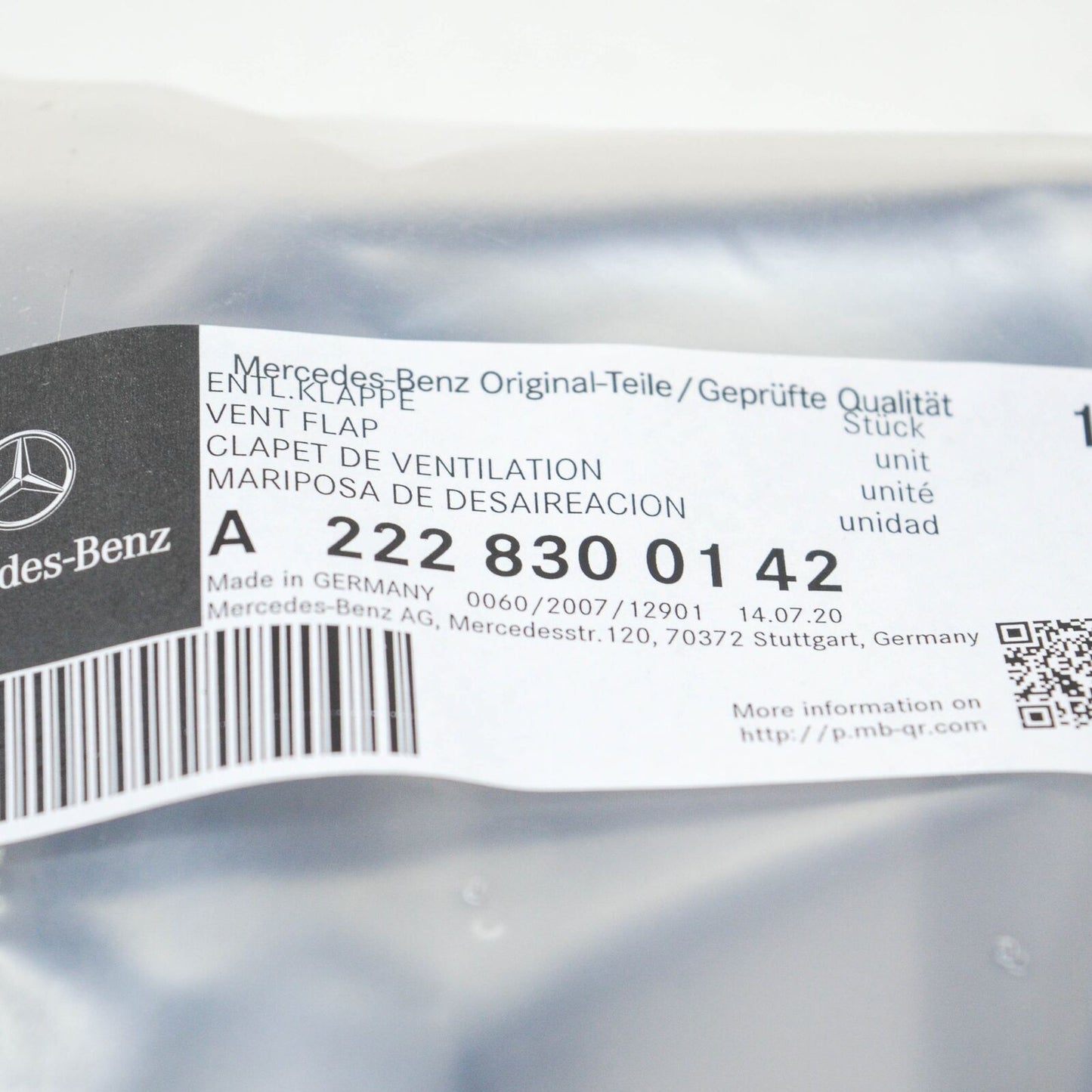 NEW MB S W222 REAR QUARTER PANEL LEFT VENTILATION GRILLE A2228300142 ORIGINAL