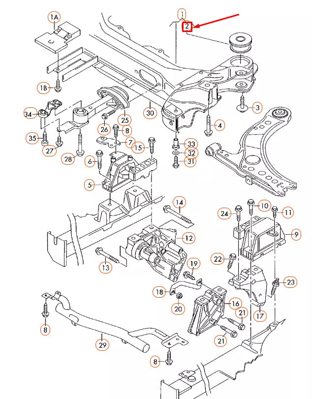 NEW VW BEETLE 9C FRONT SUBFRAME BONDED RUBBER BUSH 1J0199429 ORIGINAL