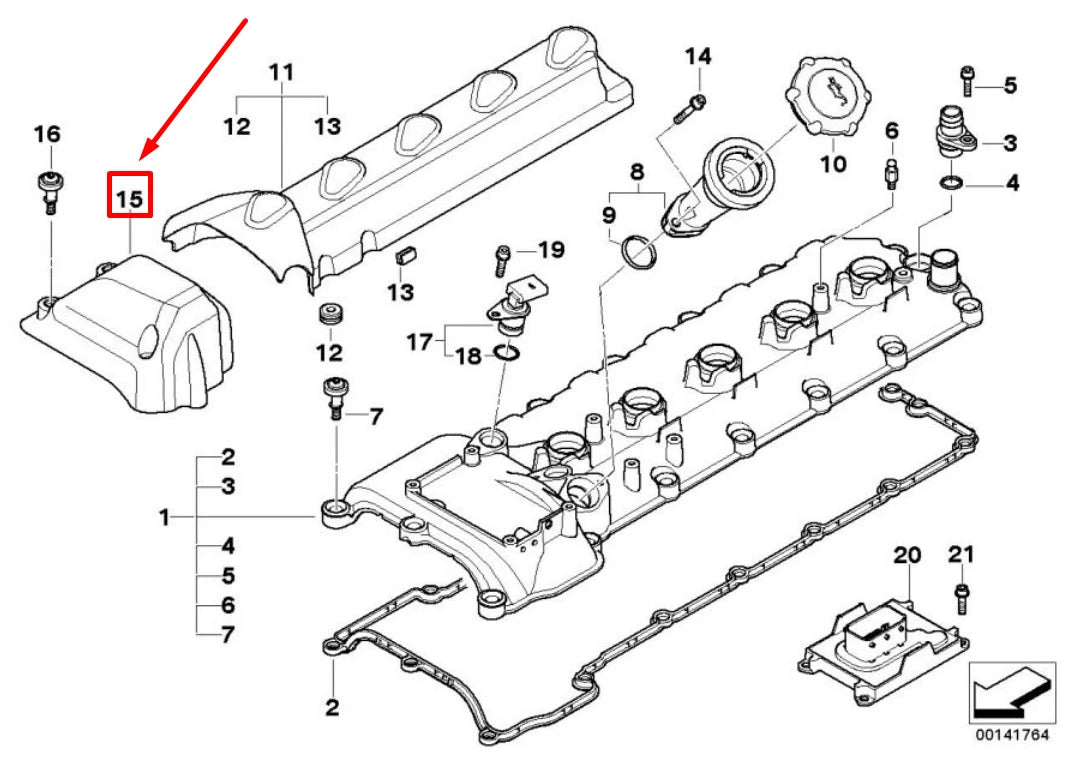 NEW BMW 6 E63 CYLINDER HEAD COVER 11127835517 7835517 ORIGINAL