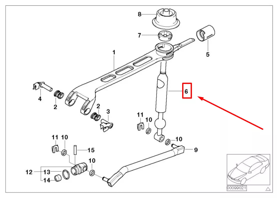 NEW BMW 3 CABRIO E46 SHORT SHIFT ROD 7528881 25117528881 ORIGINAL