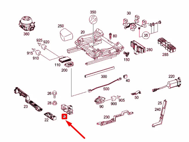NEW MERCEDES-BENZ ML W164 FRONT SEAT SEPARATION POINT PLUG A0465456628 ORIGINAL