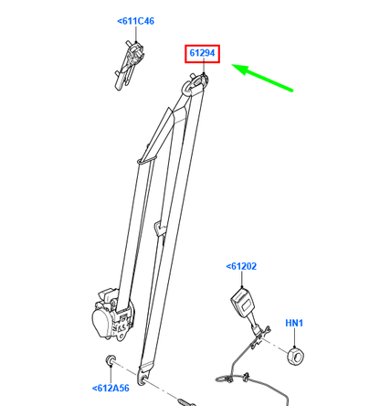 new ford mondeo mk4 front left seatbelt 6g9n-61295-ag3yyw 2393354 original