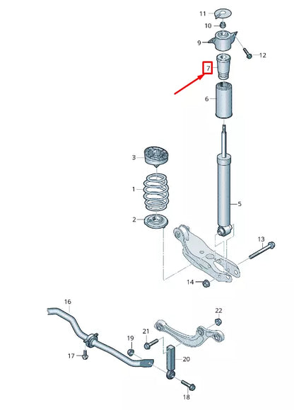 NEW AUDI Q5 FY REAR SHOCK ABSORBER HELPER SPRING 80A512131E ORIGINAL