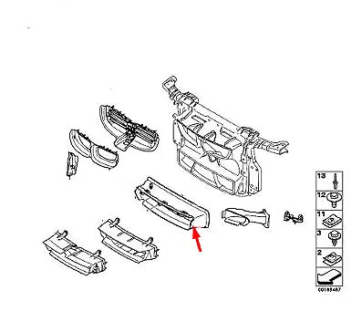 NEW BMW 1 E87 M SPORT FRONT BUMPER AIR DUCT SLAM PANEL 51647836650 ORIGINAL