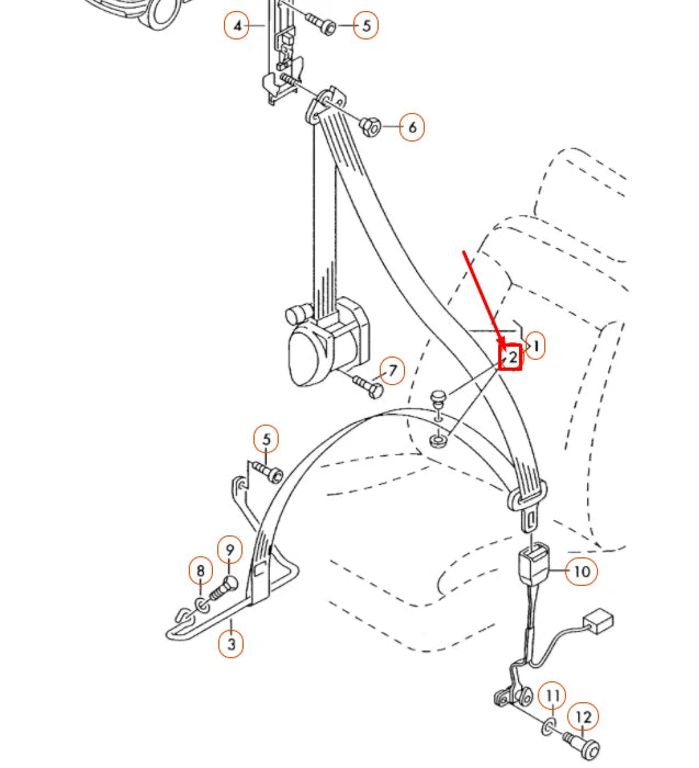 NEW AUDI A3 8P FRONT SEAT BELT STOPPER BUTTON KNOB 443857847B4PK ORIGINAL