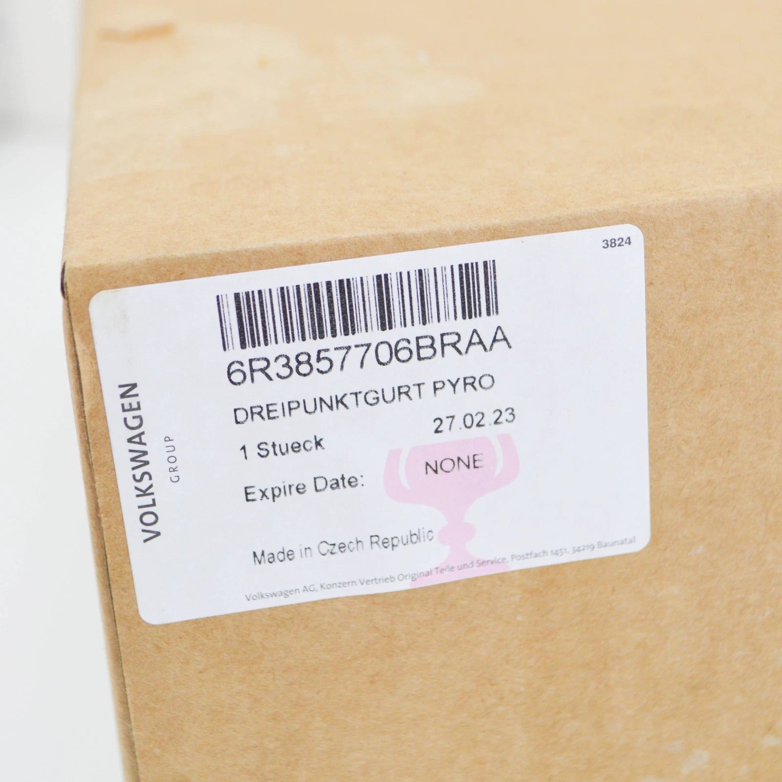 NEW VOLKSWAGEN POLO 6R FRONT RIGHT SEATBELT 6R3857706BRAA ORIGINAL