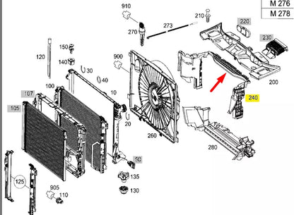 NEW MERCEDES-BENZ CLS C218 RADIATOR AIR DUCT A2125054430 ORIGINAL
