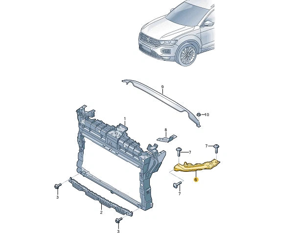 NEW VOLKSWAGEN T-ROC A11 LEFT UPPER SUBFRAME BRACE 2GA805931A 2018 ORIGINAL