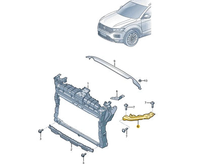 NEW VOLKSWAGEN T-ROC A11 LEFT UPPER SUBFRAME BRACE 2GA805931A 2018 ORIGINAL