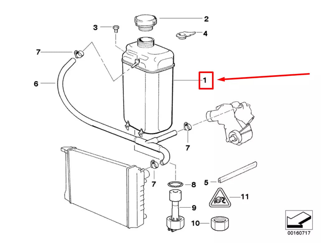 NEW BMW 5 E39 COOLAND EXPANSION TANK 1741167 17111741167 ORIGINAL