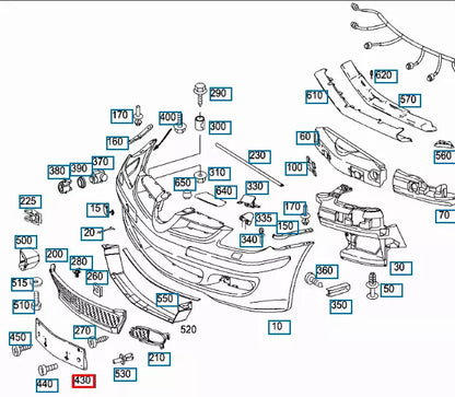 NEW MERCEDES BENZ SLK R171 FRONT BUMPER LICENSE BRACKET A1718850181 ORIGINAL