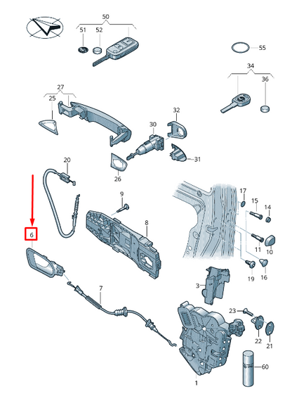 NEW VW SHARAN 7N FRONT LEFT FRONT INNER OPENING HANDLE RHD 7N2837113GUBN