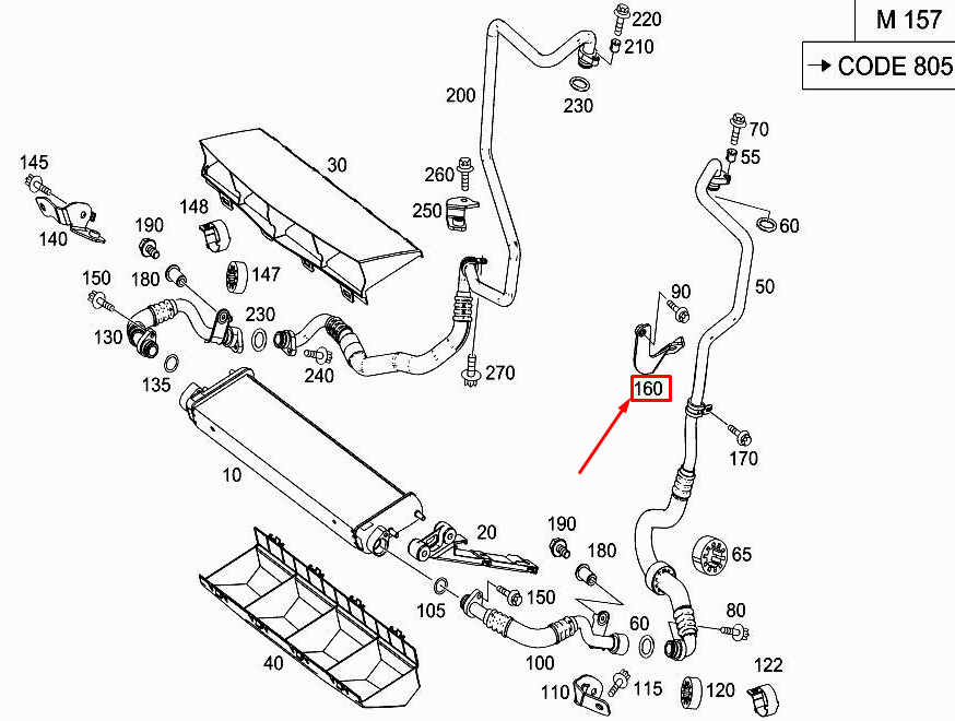 NEW MERCEDES-BENZ S W222 ENGINE OIL LINE BRACKET A2781880040 ORIGINAL