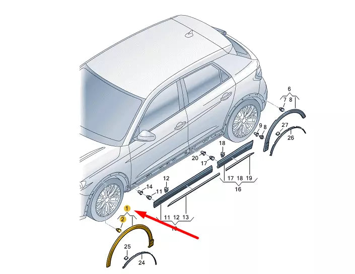 NEW AUDI Q3 F3 FRONT RIGHT WHEEL ARCH COVER 83A853718AGRU ORIGINAL
