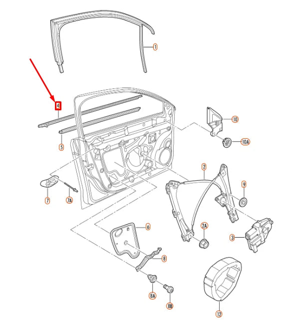 NEW VW JETTA A6 FRONT RIGHT OUTER WINDOW APERTURE SEAL 5C6837478B5AP ORIGINAL
