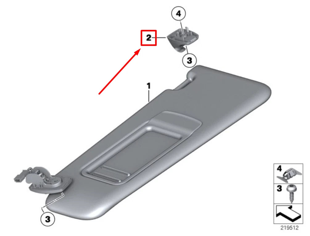NEW BMW 7 F01, F02 FRONT SUN VISOR BRACKET 7227034 51167227034 ORIGINAL