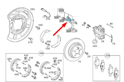 NEW MERCEDES-BENZ SL R230 REAR BRAKE CALIPER SCREW A2114230071 ORIGINAL