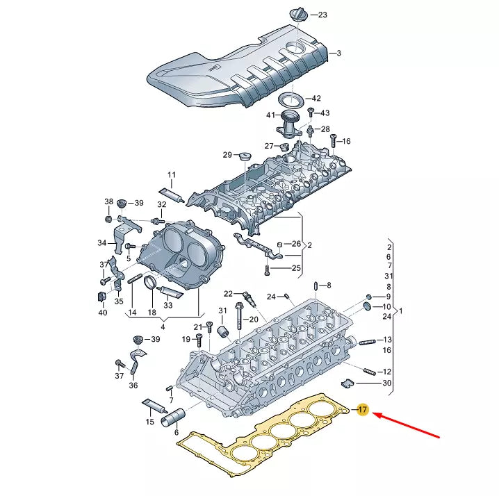 NEW AUDI RS Q3 F3 CYLINDER HEAD GASKET 07K103383AF ORIGINAL