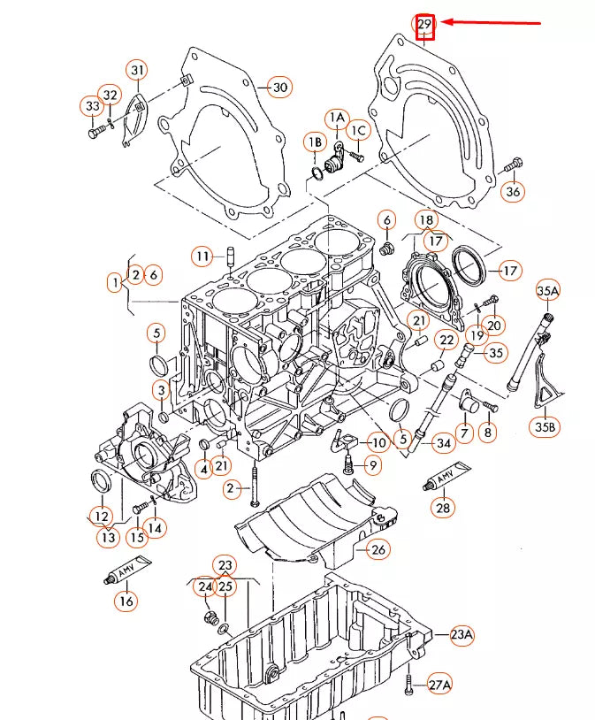 NEW AUDI A4 B7 ENGINE INTERMEDIATE SPACER PLATE 06B103551G ORIGINAL
