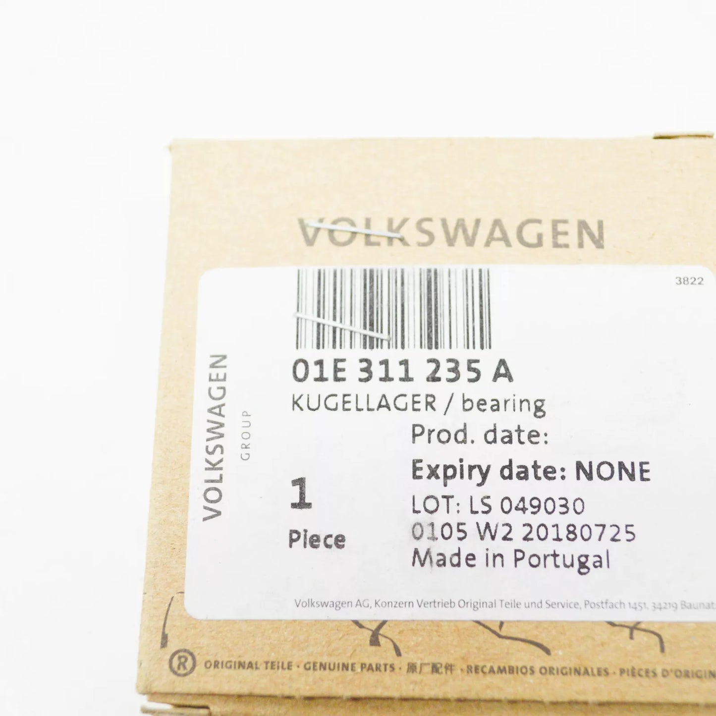 NEW AUDI A4 B7 GEARBOX DIFFERENTIAL GROOVED BALL BEARING 01E311235A