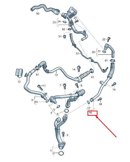 NEW AUDI Q7 4M ENGINE COOLANT PIPE 057121497G ORIGINAL