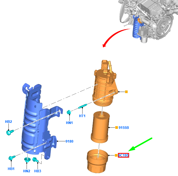 new ford mondeo mk5 fuel filter cap 2366472 j1g3-9g270-ab original