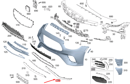 new mercedes-benz e c238 front left bumper molding trim a2138852103 original
