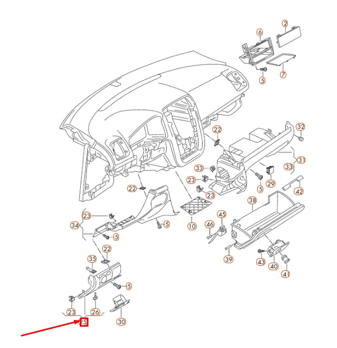 NEW VOLKSWAGEN EOS INSTRUMENT PANEL LEFT COVER LHD 5K1858365C95T ORIGINAL