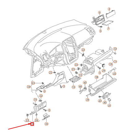 NEW VOLKSWAGEN EOS INSTRUMENT PANEL LEFT COVER LHD 5K1858365C95T ORIGINAL