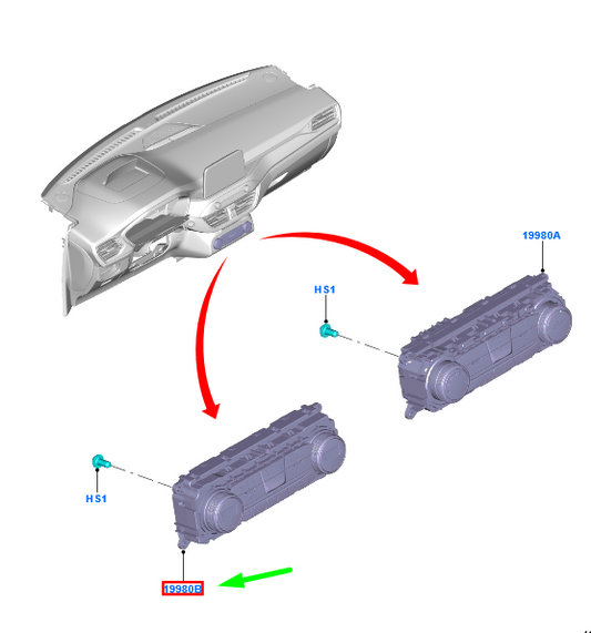 new ford focus mk4 heater control assy 2470629 jx7t-18c612-hf original