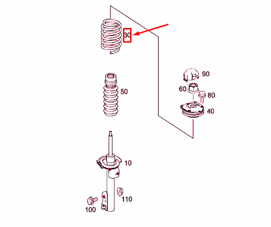 new mercedes-benz a-class w169 front spring a169321280428 original