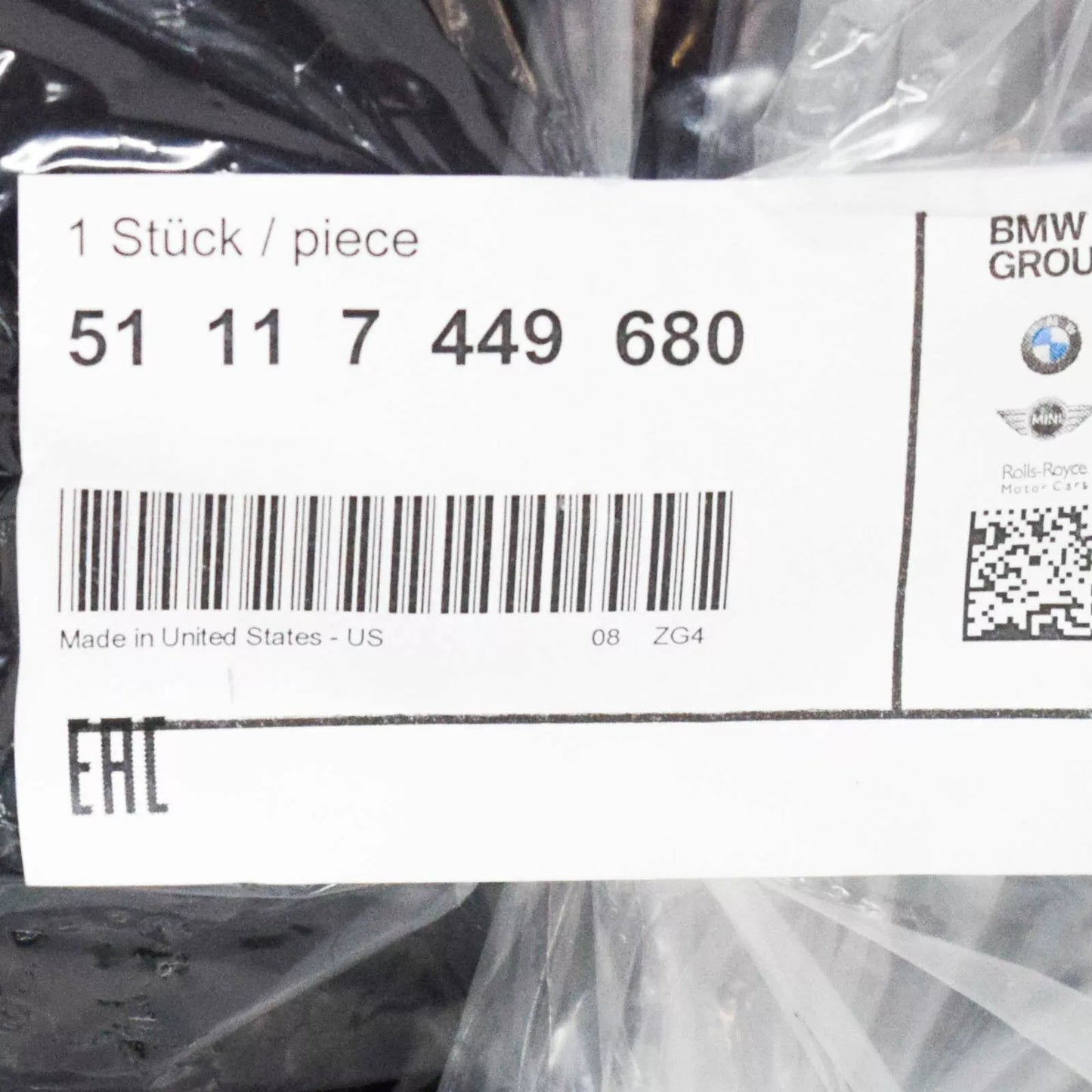 NEW BMW X5 G05 FRONT BUMPER RIGHT SIDE GRILL 51117449680 ORIGINAL