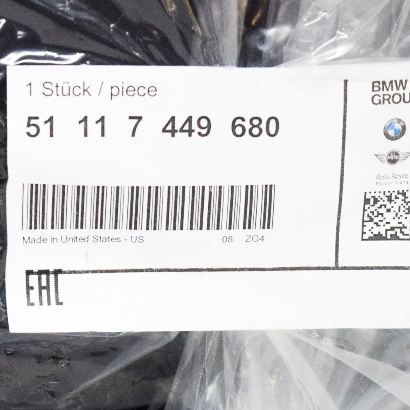 NEW BMW X5 G05 FRONT BUMPER RIGHT SIDE GRILL 51117449680 ORIGINAL