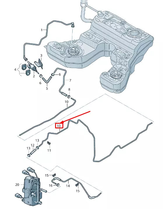 NEW AUDI A8 4N FUEL LINE 4N0261491H