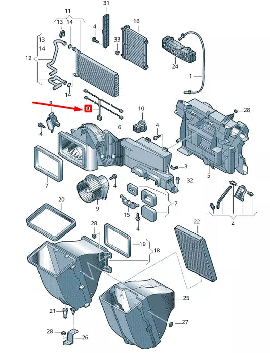NEW VOLKSWAGEN CRAFTER 2F MK1 HEATER UNIT CABLE HARNESS RHD 2E0971080RN