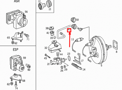 NEW MERCEDES-BENZ CLK C208 BRAKE BOOSTER LINE A2024301729 ORIGINAL